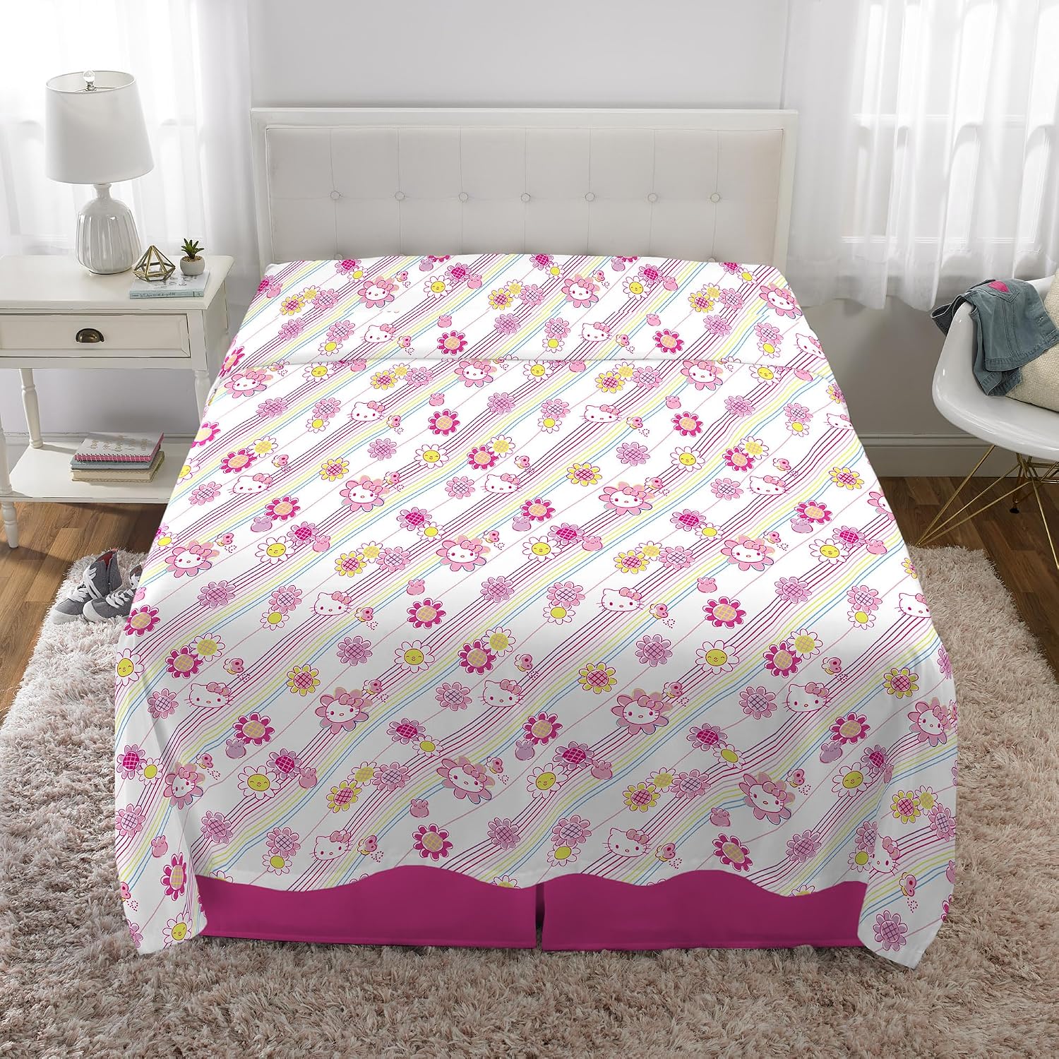 Hello Kitty Bedding Super Soft Microfiber Sheet Set, Full, Hello Kitty, (Officially Licensed Product) by Franco