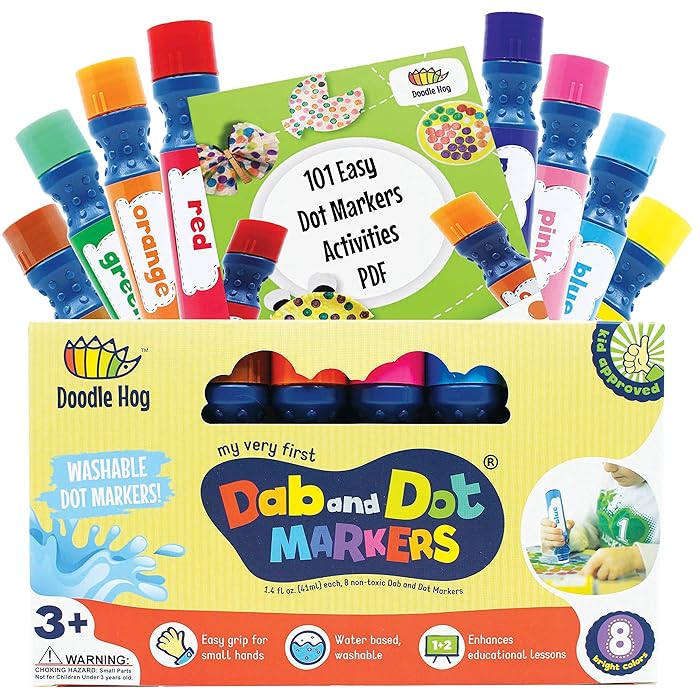Buy Dab and Dot Markers Set Of 8 Washable Paint Dauber/Markers/Dabbers