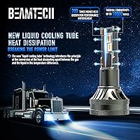 Vista 6 de BEAMTECH Bombillas H4, chips G-XP listos para Canbus 600% más brillante, luz blanca de 6500 K, paquete de 2