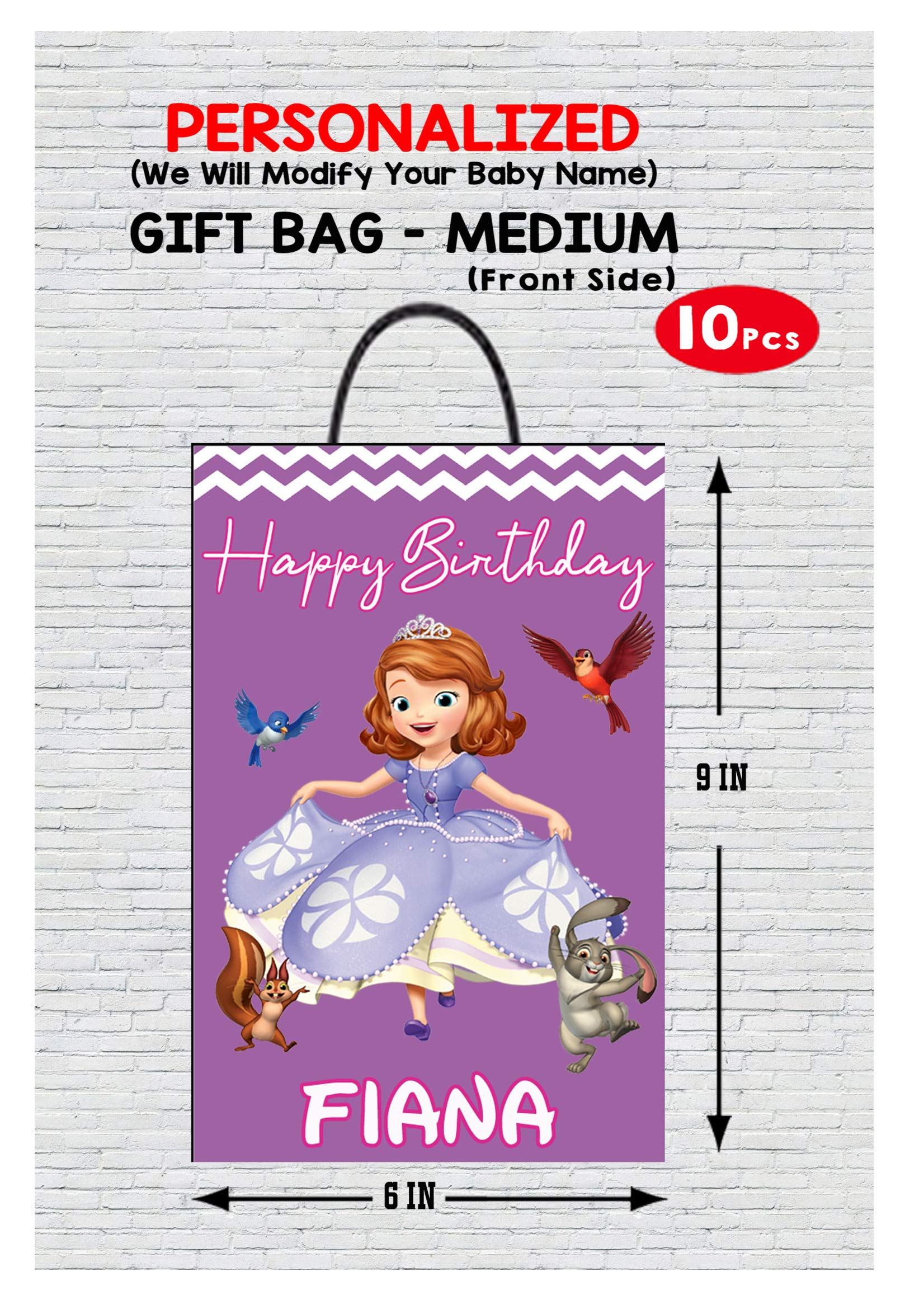 WoW Party Studio Personalized Sofia Princess Theme Happy Birthday Decorations Return Gift Bag with Birthday Boy/Girl Name - 10 Pcs (B07H1NYWGQ) Amazon Price History, Amazon Price Tracker