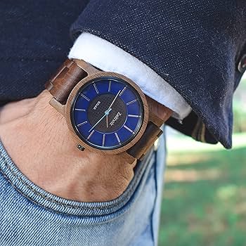 青い木製アナログ腕時計 Amazon.co.jp: Zeitholz 木製腕時計 メンズ ソーラーウォッチ ギフト