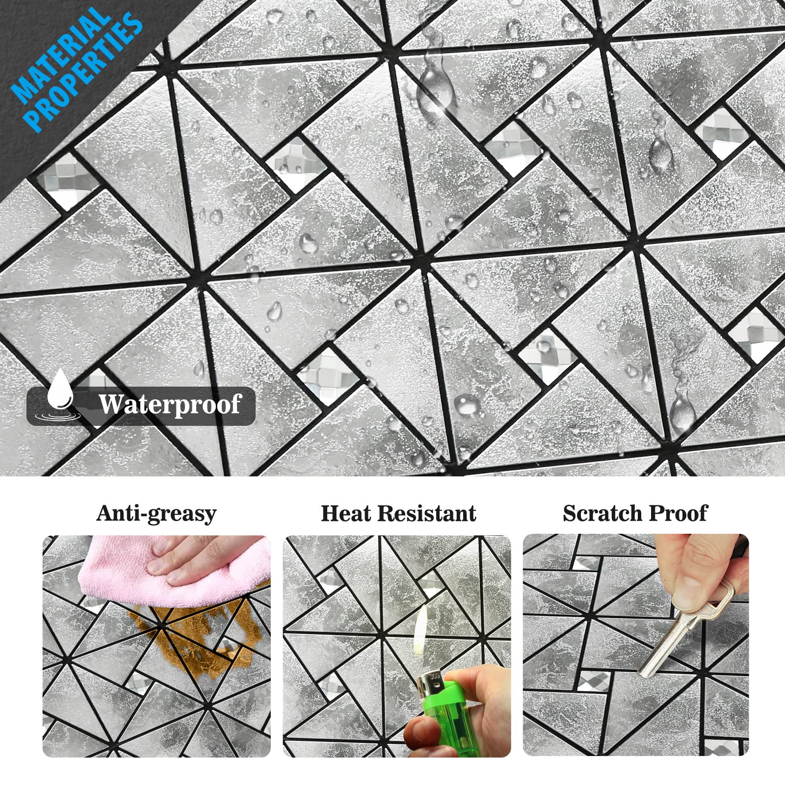 HomeyMosaic Peel and Stick Backsplash Tile for Kitchen Bathroom