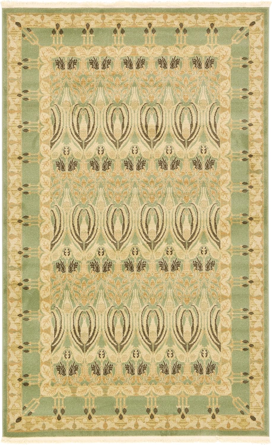 Canmore Light Green Synthetic 5' x 8' Easy-Care Rectangular Rug