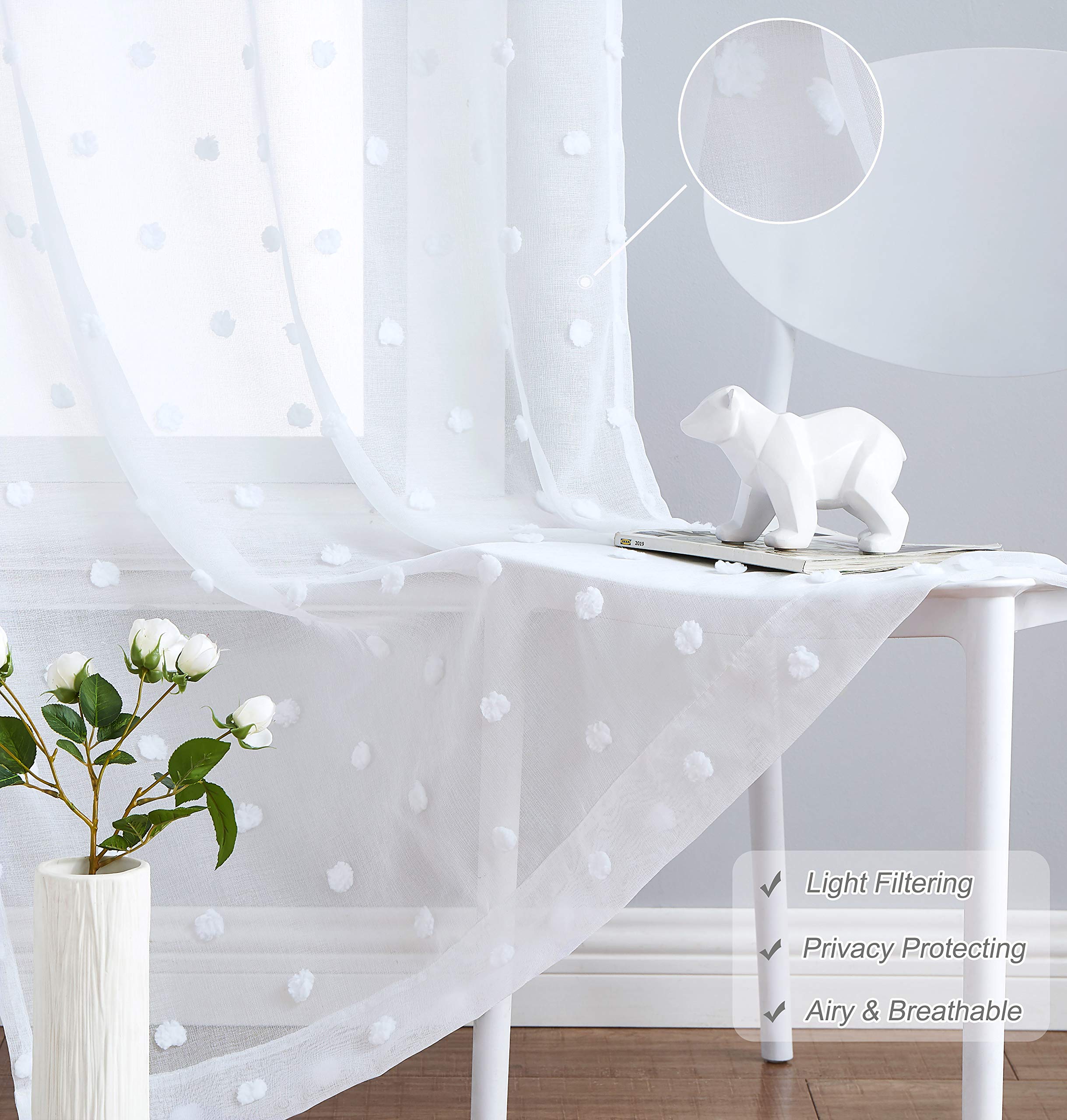 Jubilantex Wit en zilver vlinder verduisterende gordijnen metallic 63