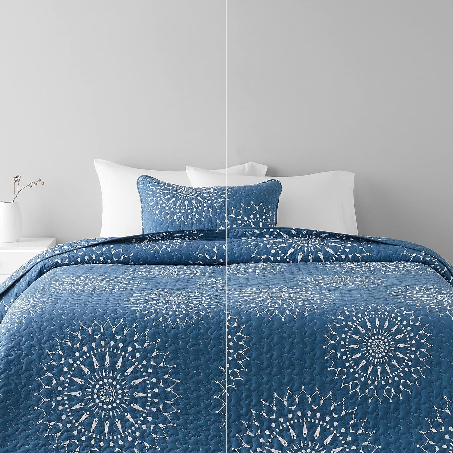 AmazonBasics PreWashed Reversible Microfiber 2Piece Quilt Set Twin