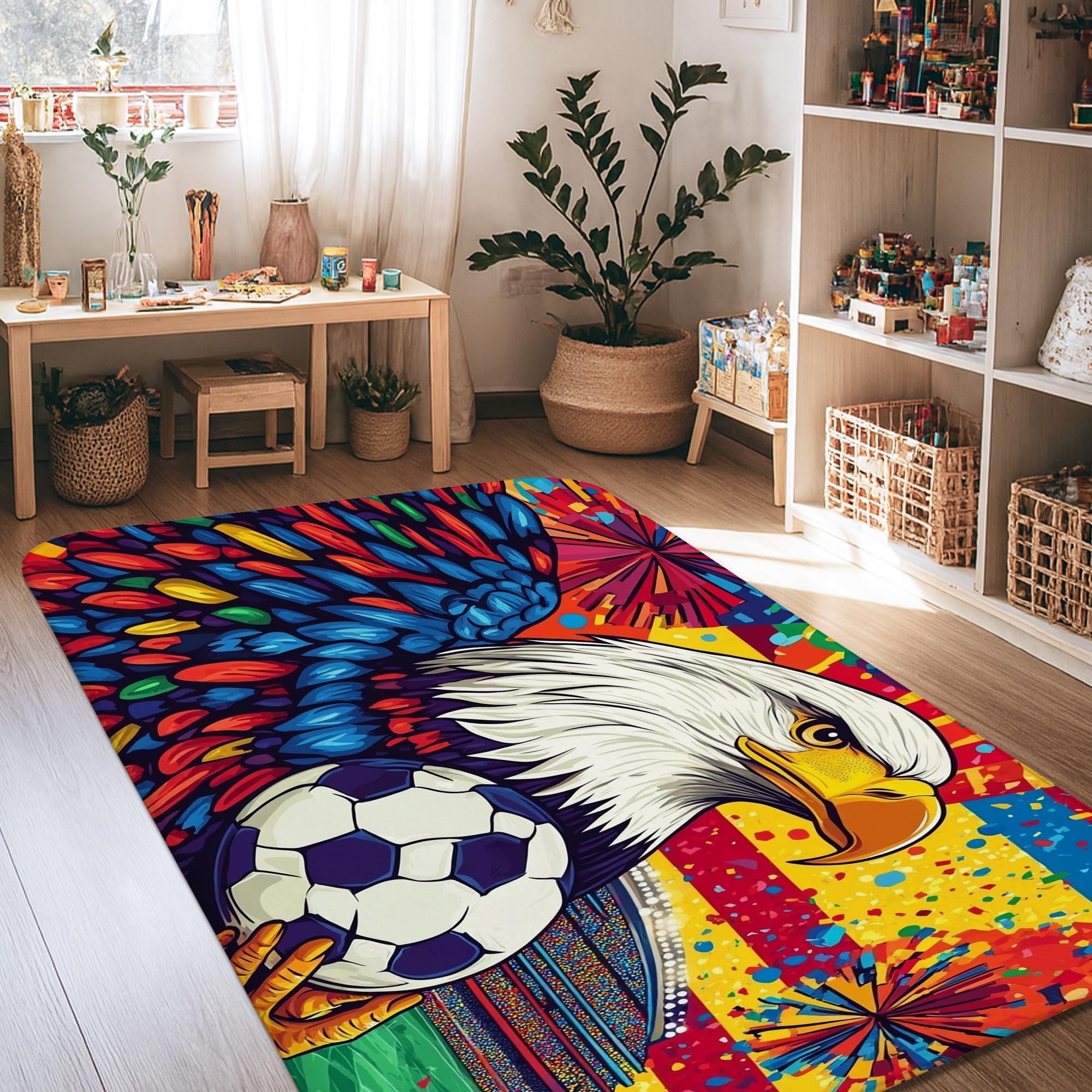 Tapis de football artistique résistant à la décoloration et antidérapant Aigle