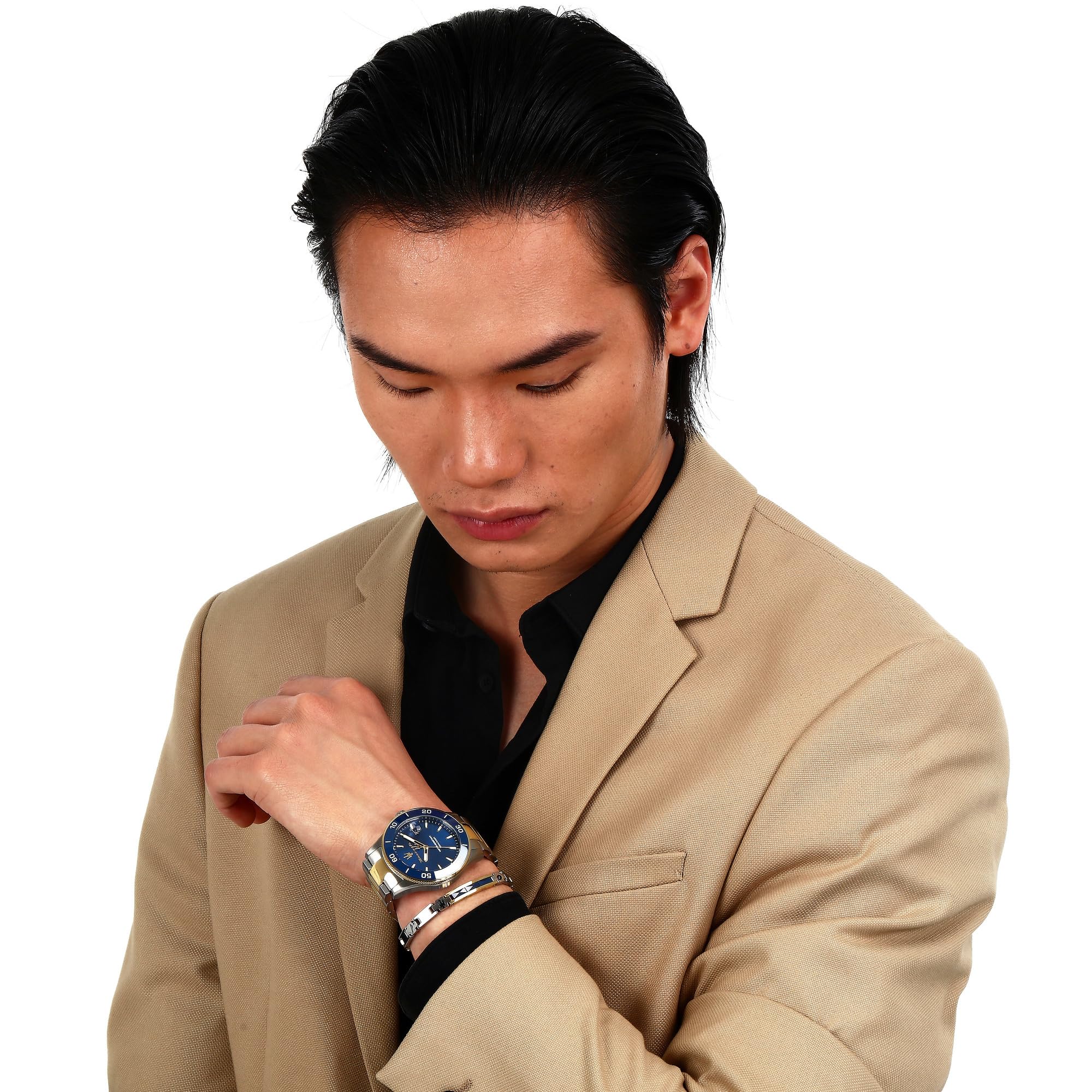 Maserati Reloj de Hombre, Hora, Fecha, Analógico, Correa de Acero, Colección Competizione Special Pack con Pulsera - R8873600007