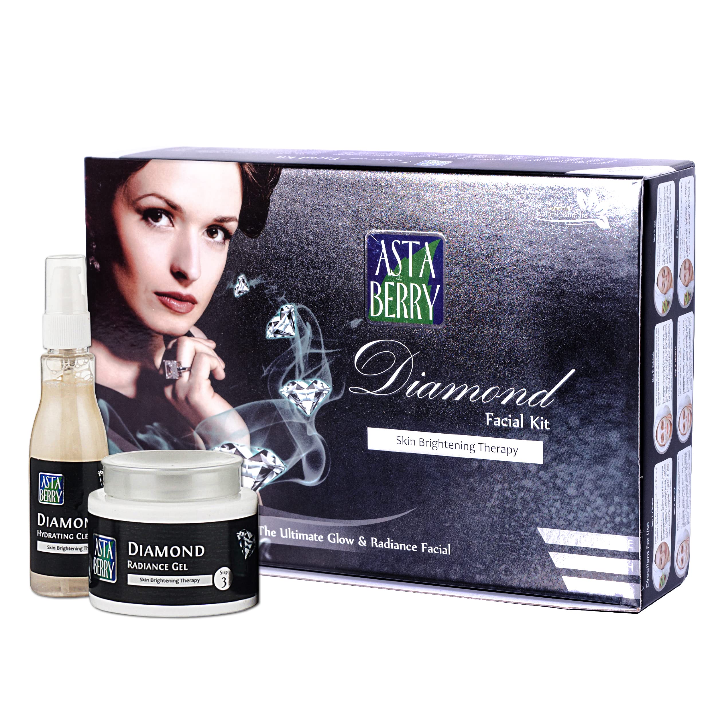 ASTABERRY6 Steps Diamond Facial Kit, 570 ml