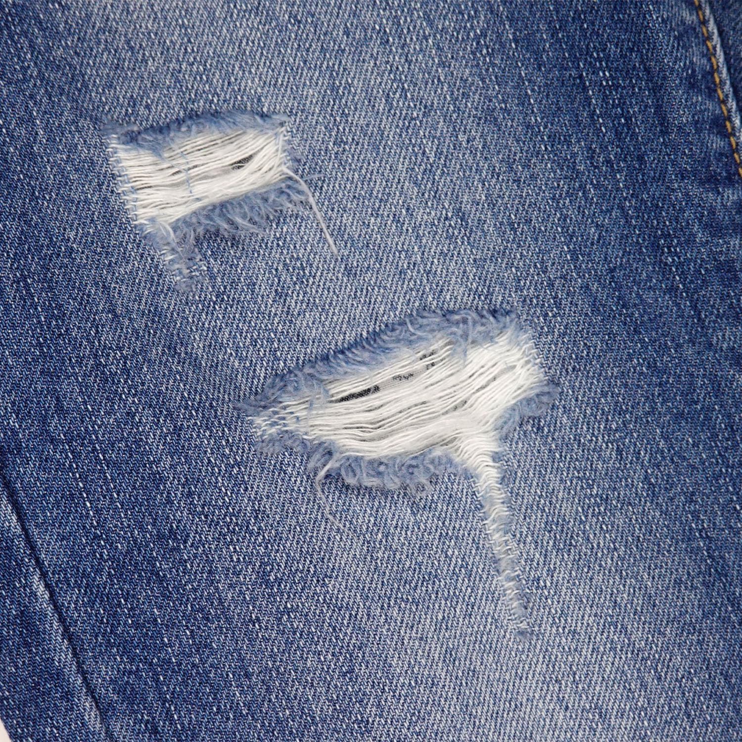 KIDSCOOL SPACE Baby Girl Boy Jeans,Little Kid Elastic Band Inside Ripped Denim Pants - Image 4