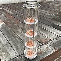 OakStills 3" Glass Reflux Still Column with 4 Copper Bubble Plates - Pure Neutral Spirits Distiller for Vodka Gin Whiskey