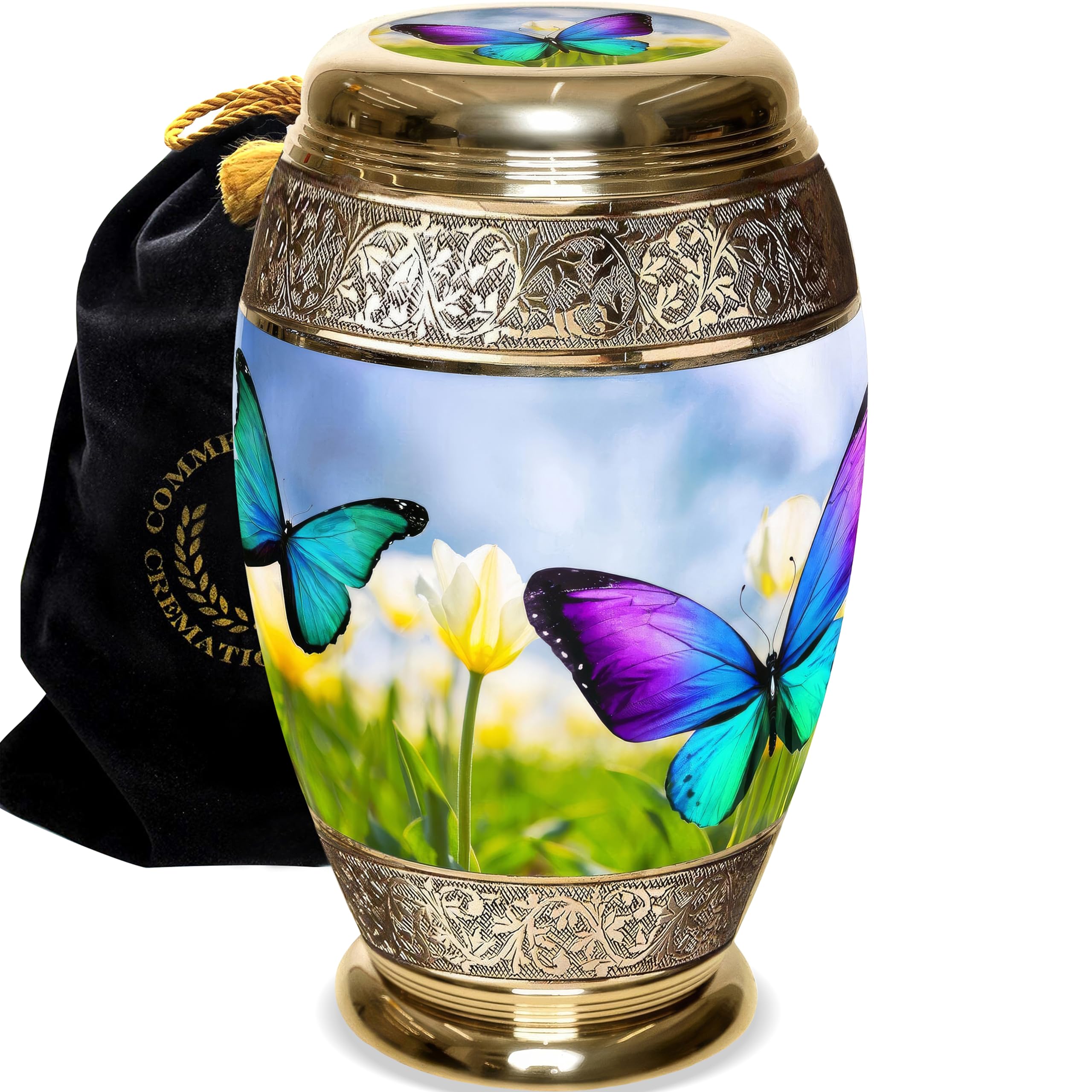 Wild Butterfly Cremation Urns for Human Ashes Adult Female - Decorative Urns for Ashes Adult Male - Personalized Cremation Urns for Men & Women, Beautifully Handcrafted Cremation Urn for Mom or Dad
