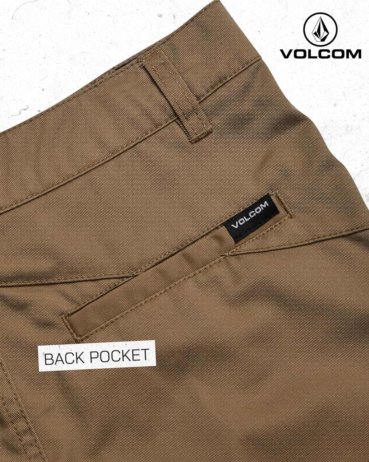 Volcom Boys Chino Shorts - Lightweight Cotton Straight Fit Casual School Uniform Shorts for Boys with Button Closure