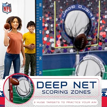 Franklin Sports NFL Door Jam Football Target Toss | Fits Any Doorway, Includes 4 Mini Balls + Pump, Multiplayer Scoring Clips, Practice Passing Accuracy