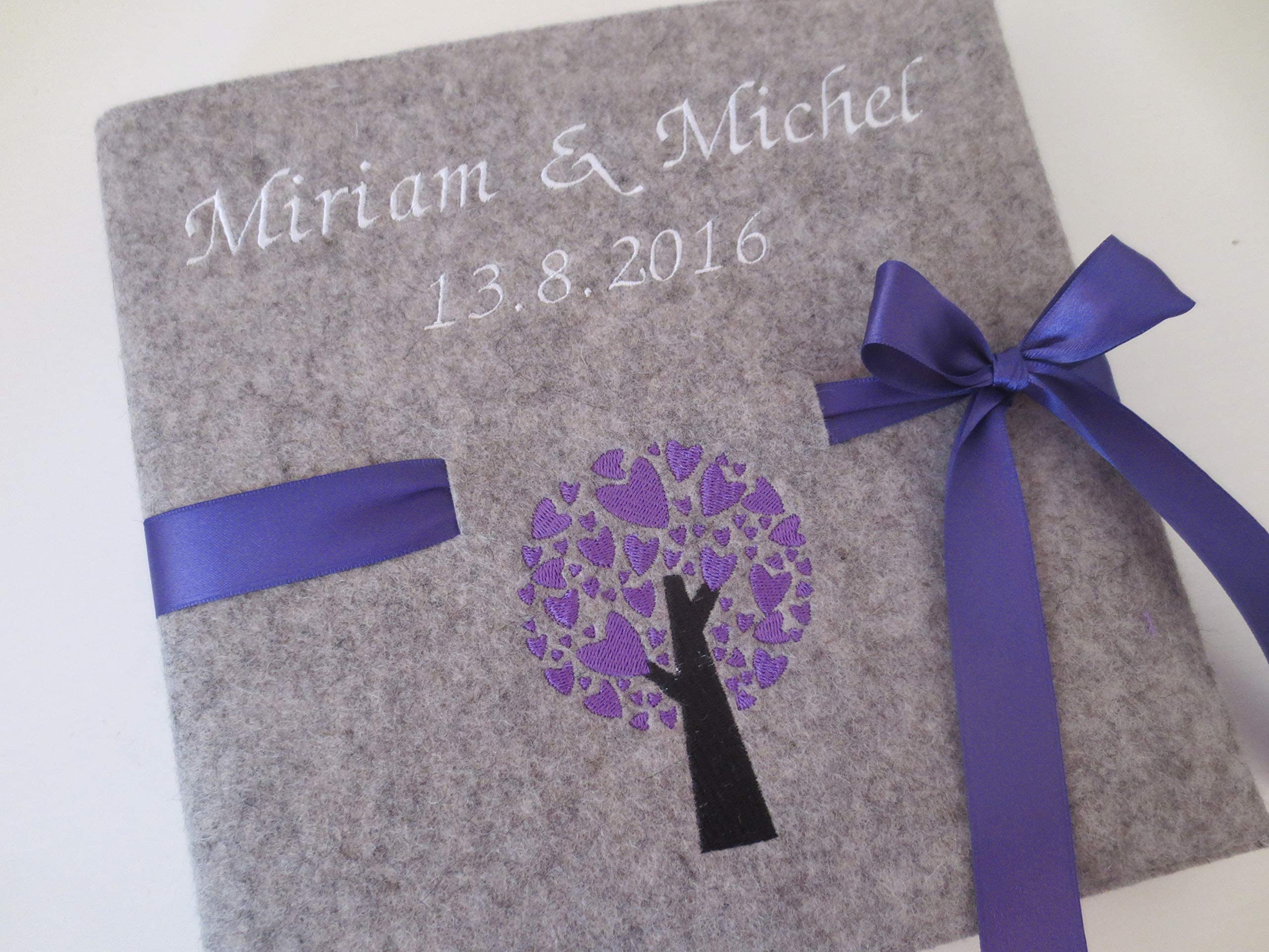 Fotoalbum Album Hochzeitsalbum Hochzeit Gästebuch Hochzeitsreise Geschenk Wollfilz Filz 26 cm x 25 cm