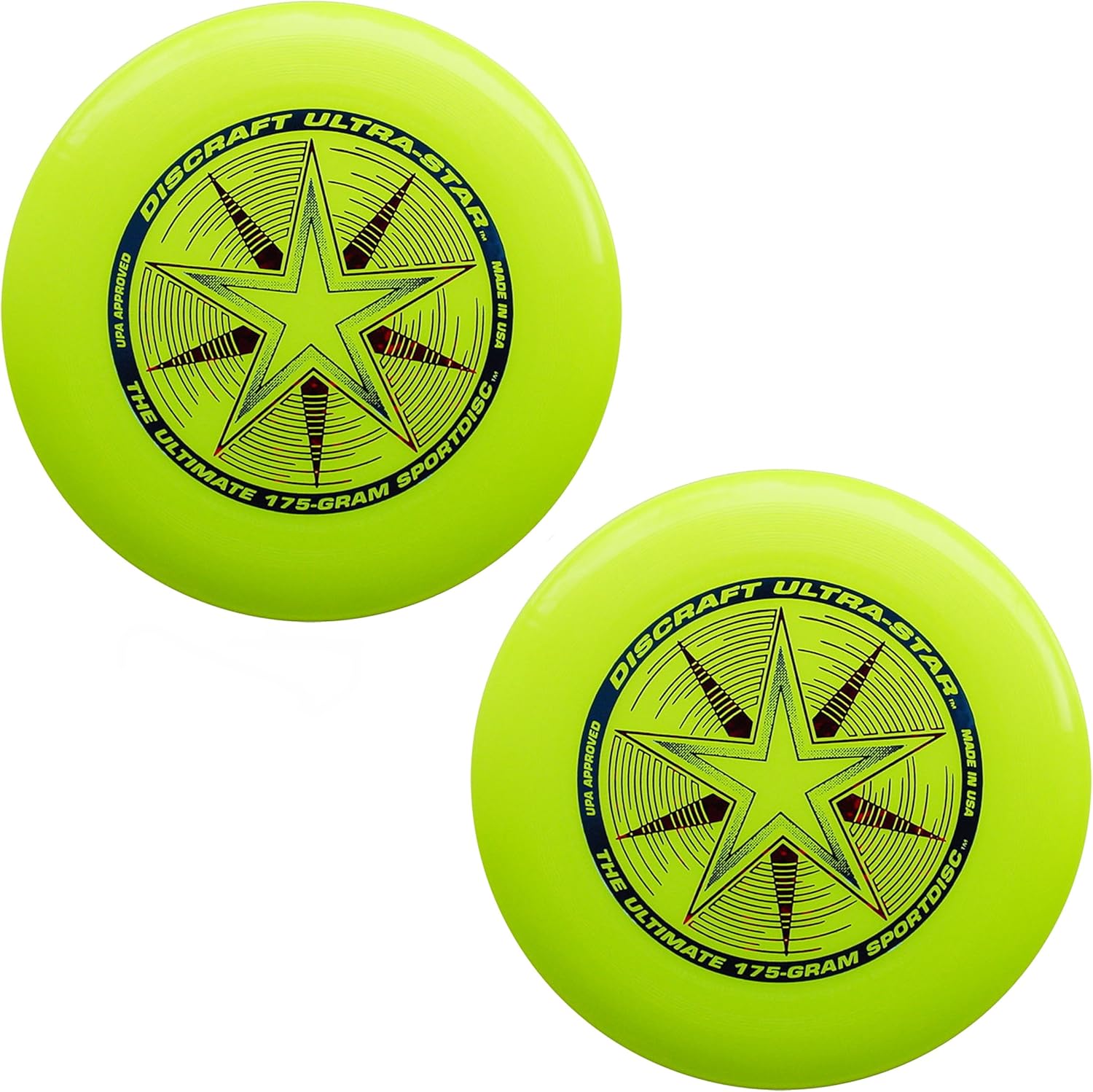 Discraft 175 Gram Ultra Star Sport Disc - 2 Pack (Yellow & Yellow) : Sports & Outdoors