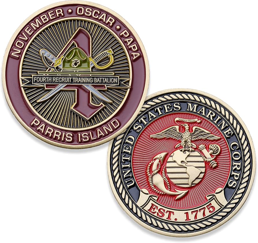 Amazon.com: USMC Fourth Recruit Training Battalion Challenge Coin