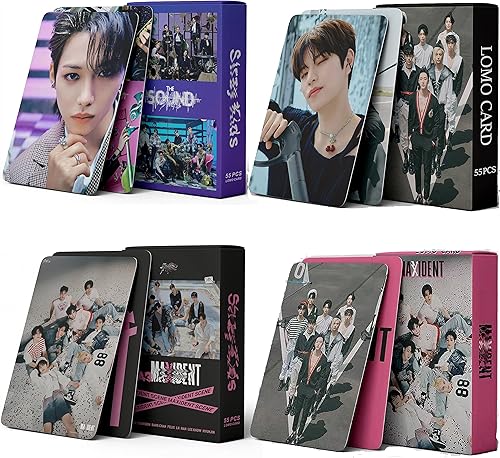 Stray & Kids Lomo Crad Set - Juego de 4 unidades220 unidades 2023 nuevo álbum The SoundMaxident Lomo Cards para fanáticos de tarjetas de fotos,