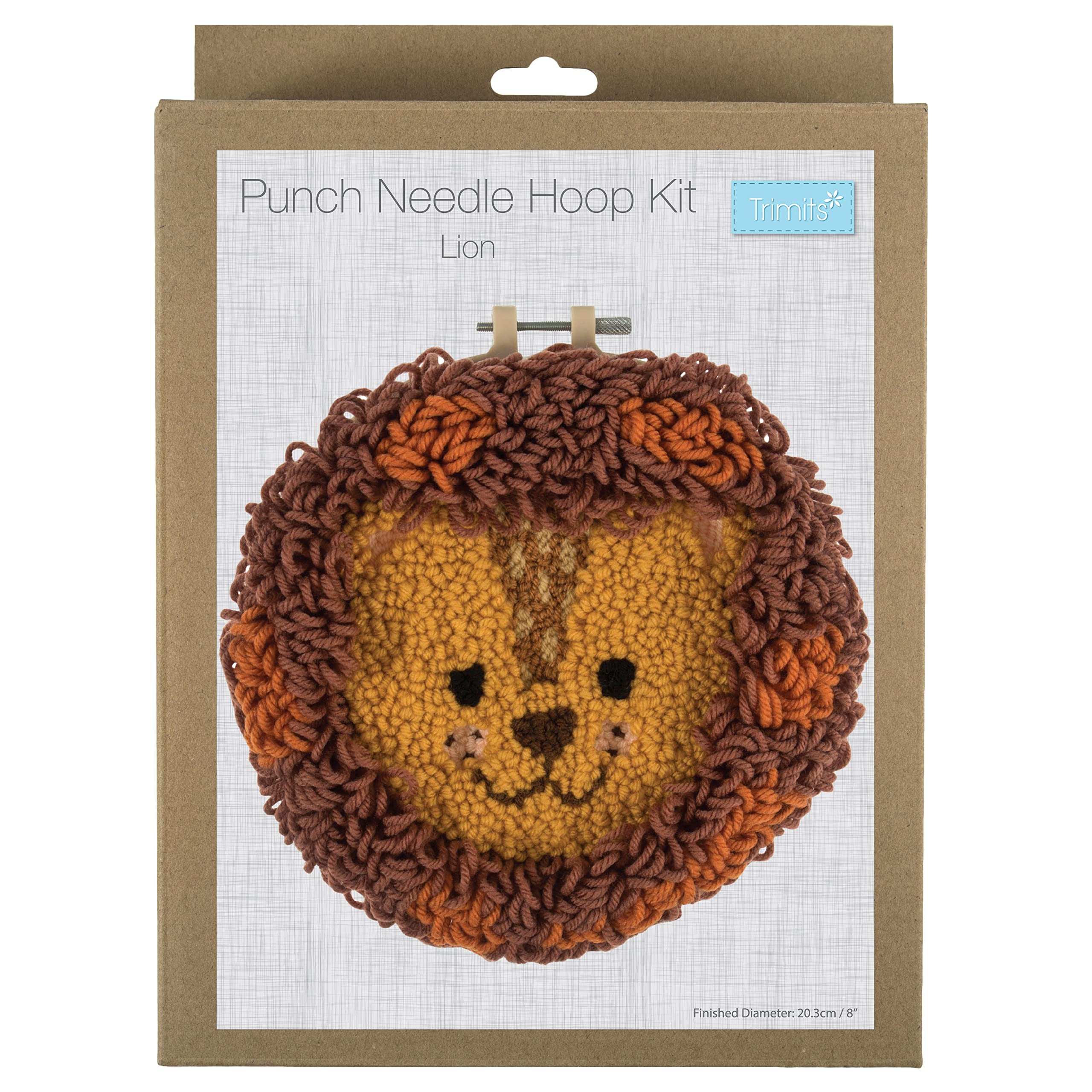 Trimits Punch Needle Hoop Kit, 20.3cm (8in), Lion