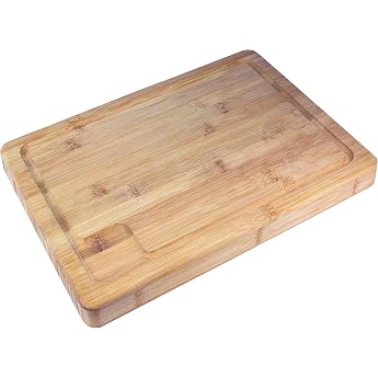 Premium Bamboo Chopping Board with Juice Groove [39.5 x 28 x 3 cm] Double-Sided Extra Thick Chopping Boards - Carving Board - Kitchen Board - Serving Tray