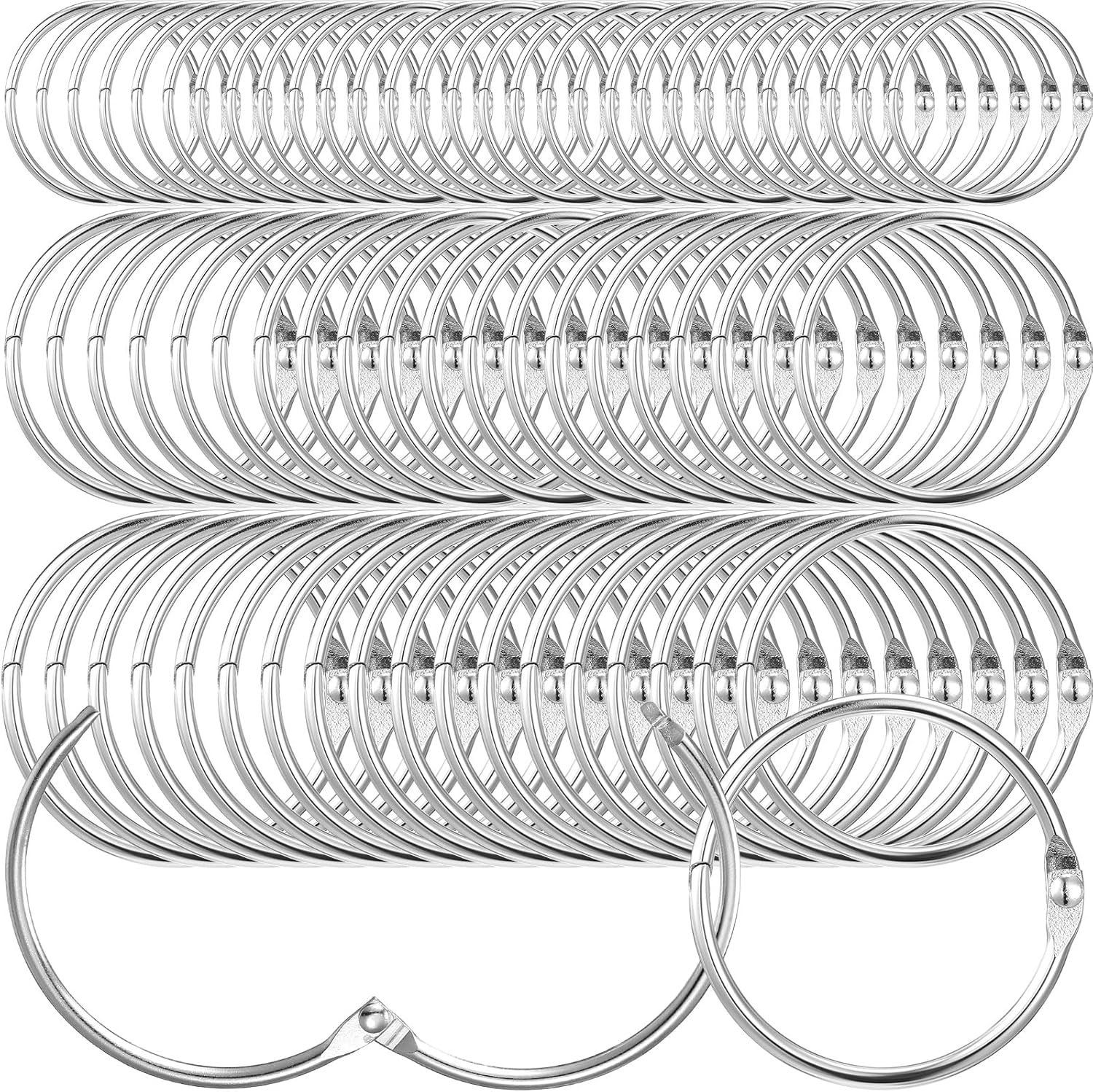 Therwen 300 Pcs Loose Leaf Binder Rings Assorted Sizes 1/1