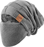 Gorro para homens e mulheres chapéus quentes de inverno tricotado despojado boné de caveira grossa