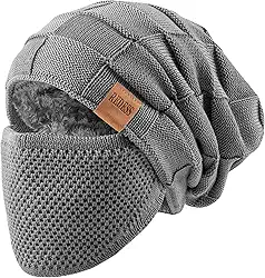Gorro para homens e mulheres chapéus quentes de inverno tricotado despojado boné de caveira grossa
