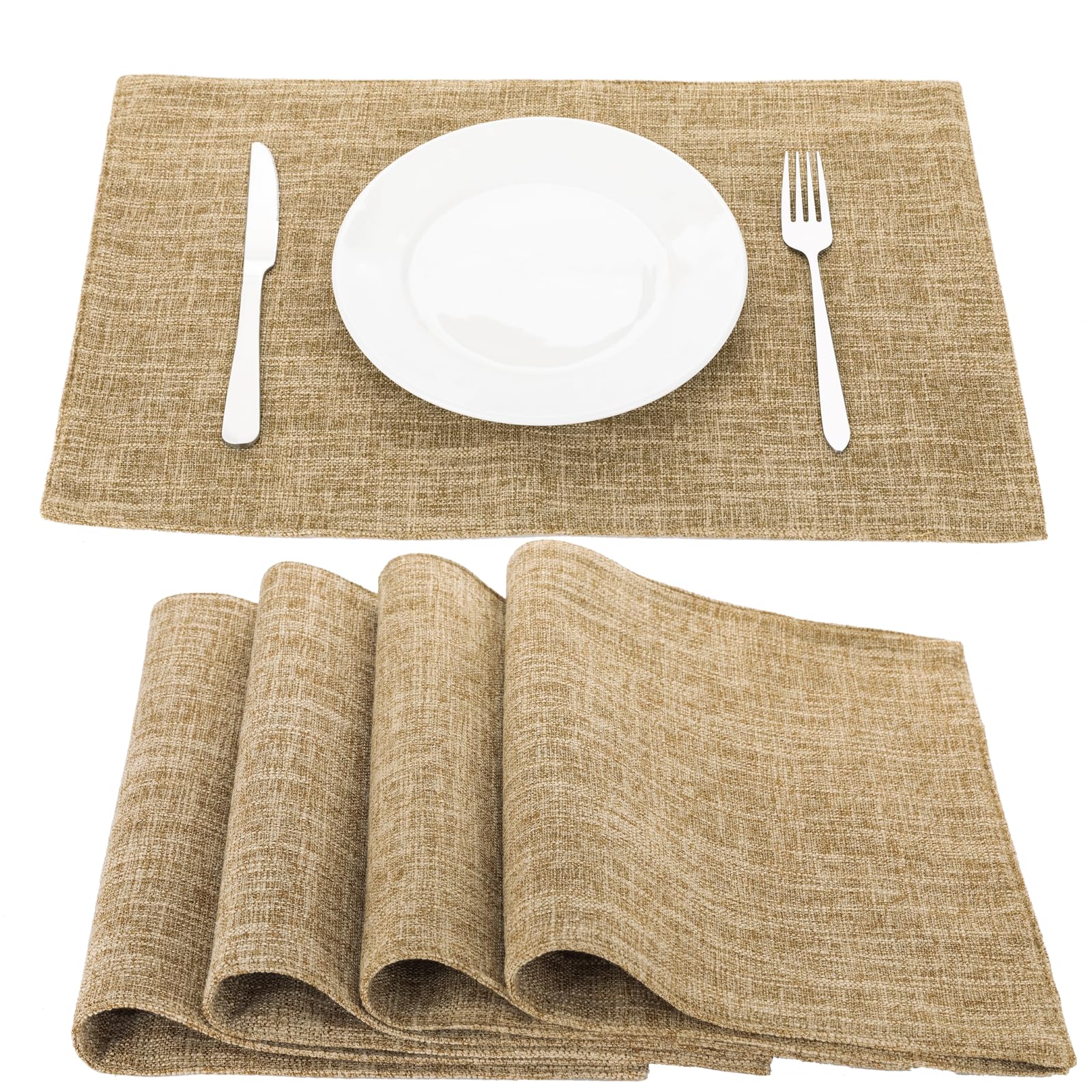 Mustard Double-Layer Cotton Linen Placemats