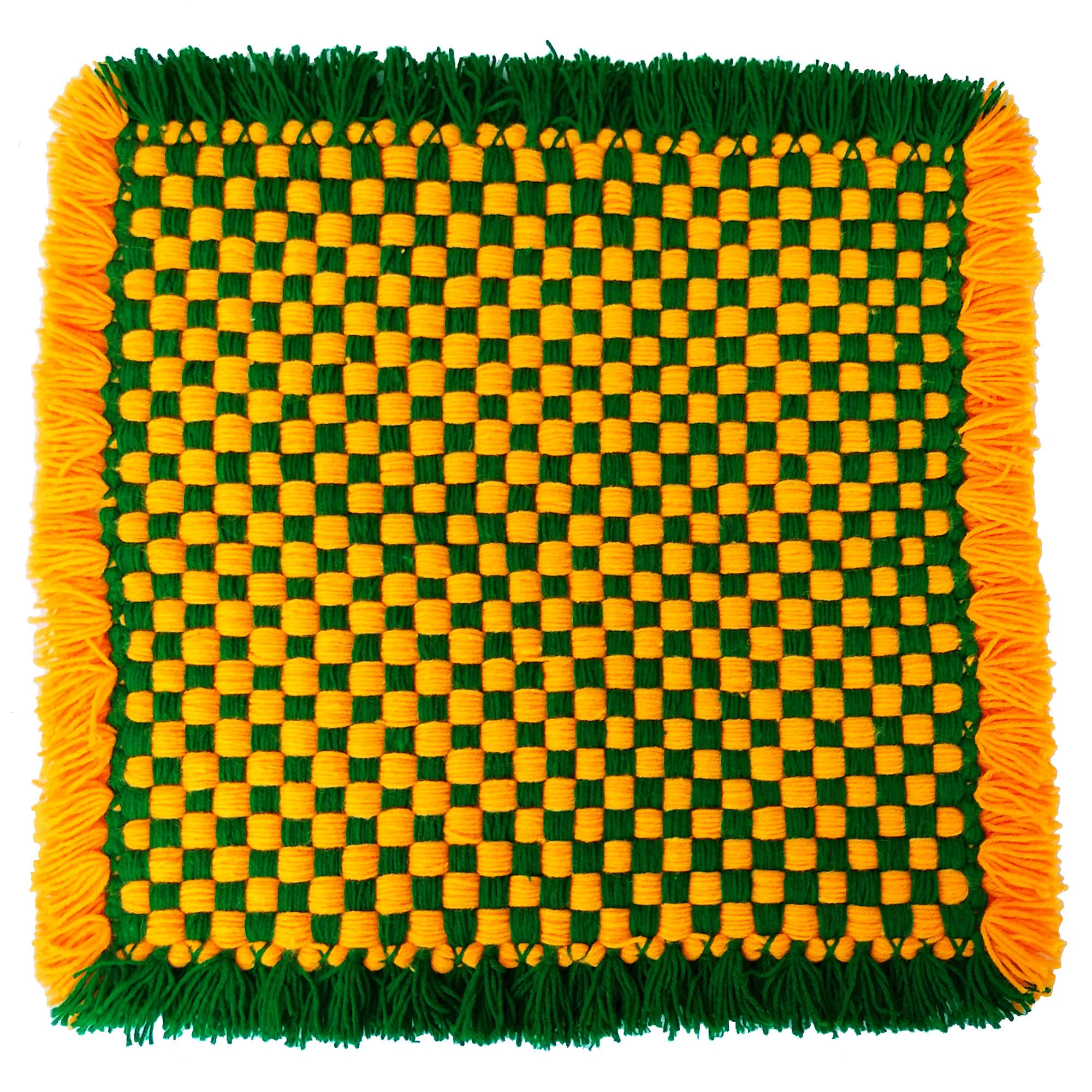 CRM TRADERS Woolen Puja Aasan Mat for Prayers - Handmade Decorative Pooja Mat 18 x 18 inch - Multicolour-picture-17