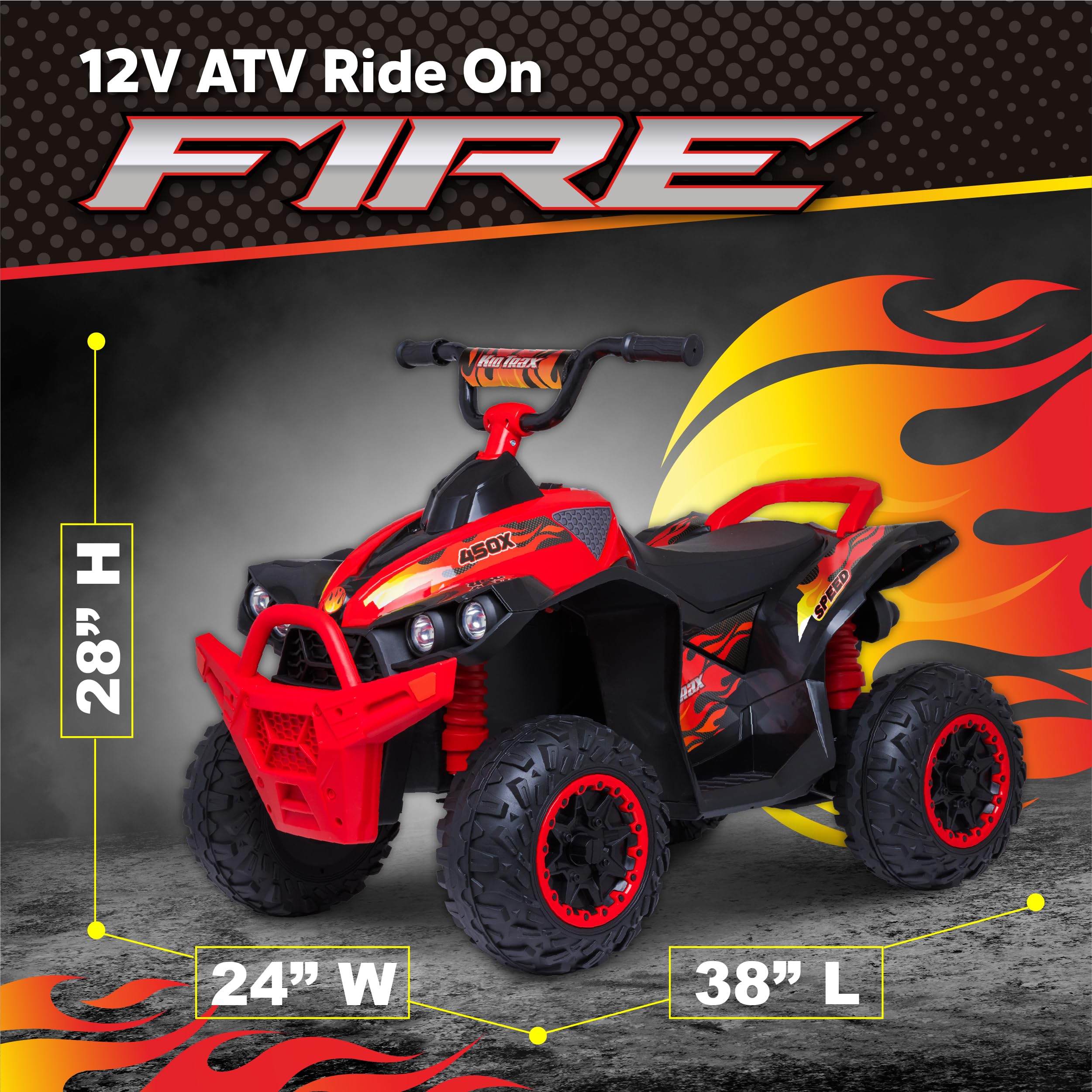 Four Wheeler Kid Trax Quad 12v Kid Trax 12v Atv Ride On Electric