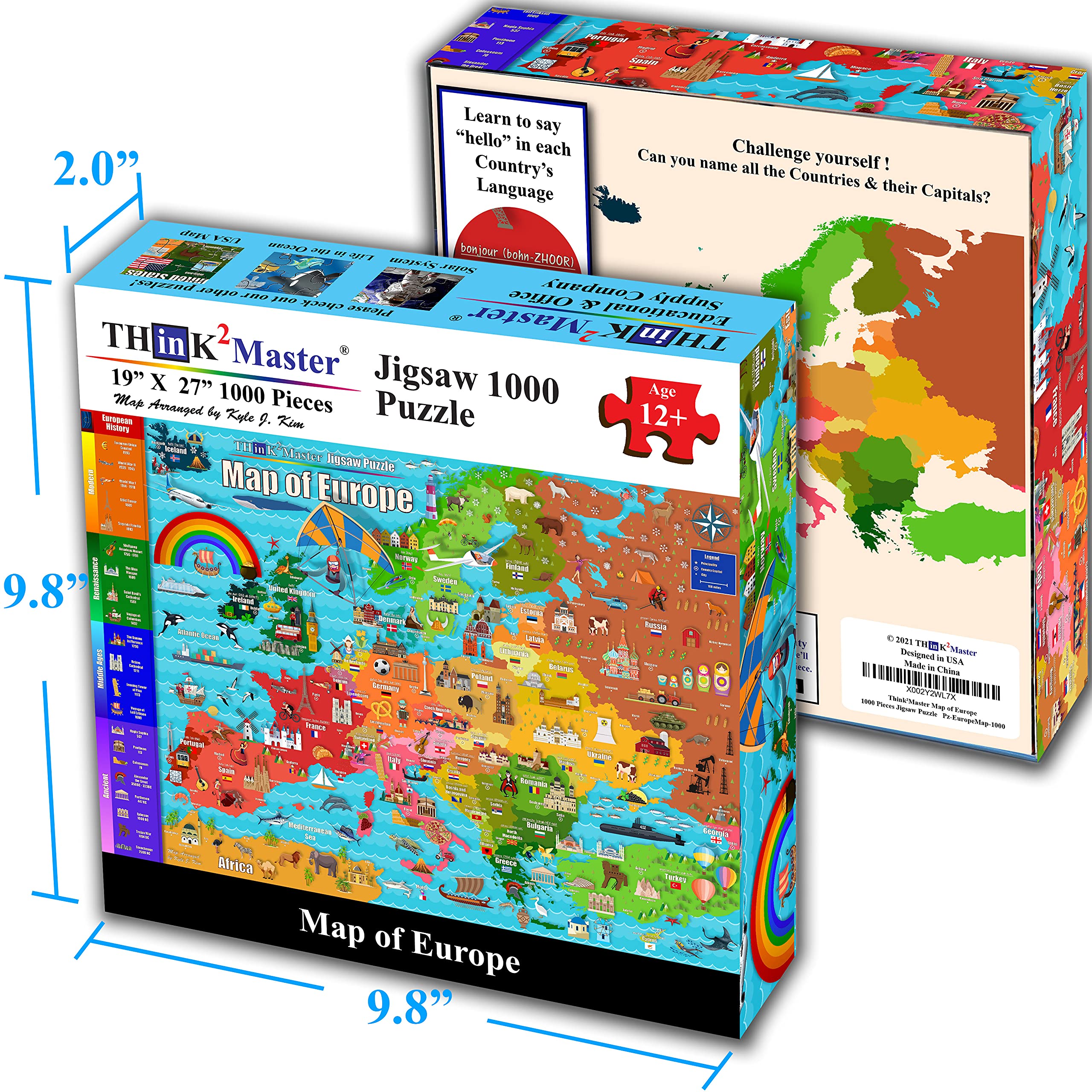 500 Piece Puzzles For Adults Think2Master USA Map Puzzle - 500 Piece ...