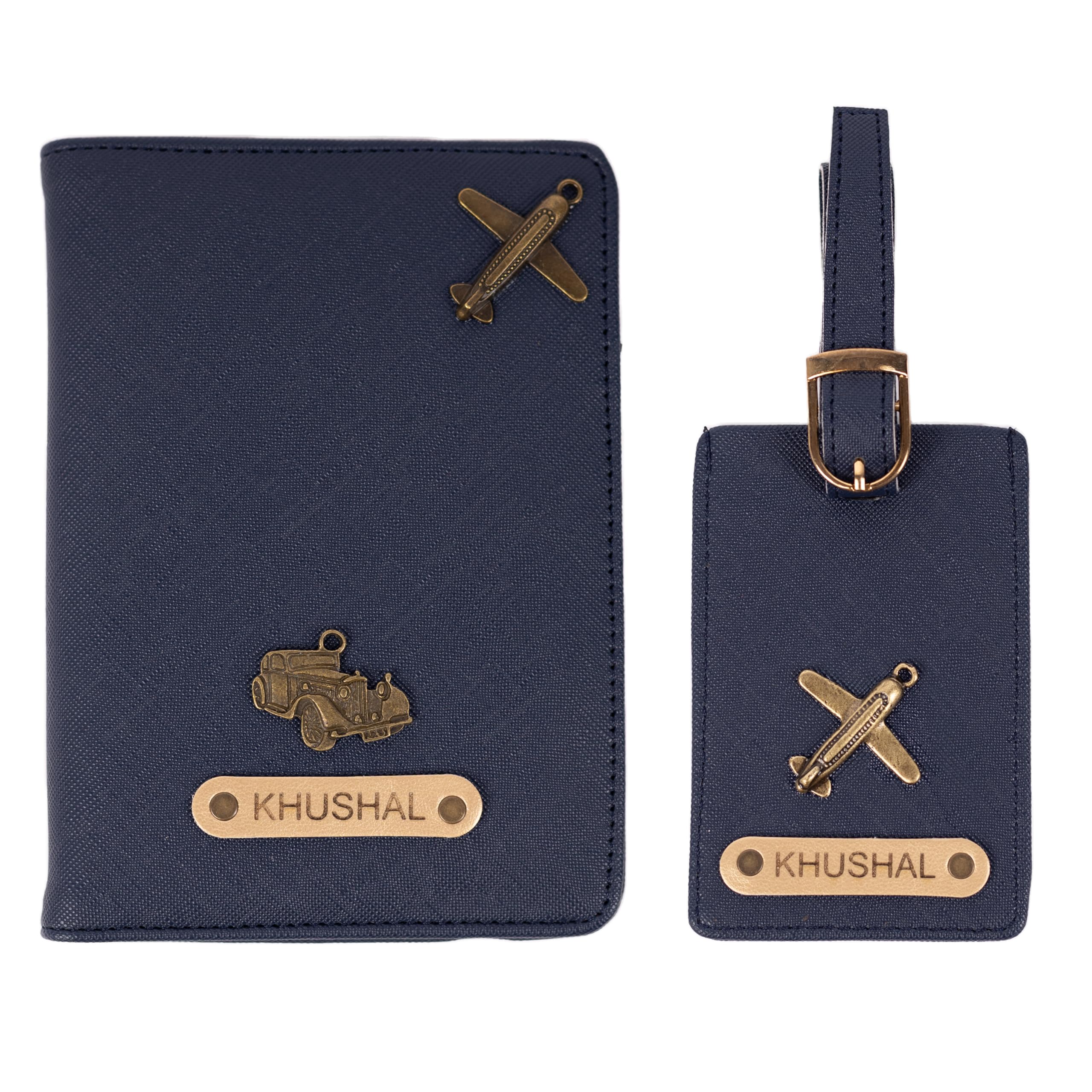 Personalized Passport Cover & Luggage Tag Gift Combo for Travelling (Dark Blue)-image-15