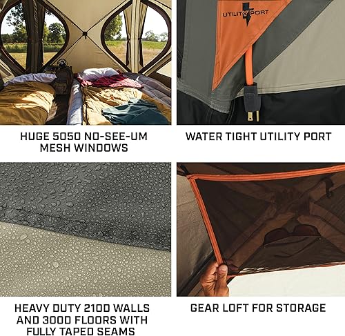 Miniatura 5 de Bushnell Tienda de campaña | Tienda de campaña desplegable instantánea 3P / 4P/ 6P / 8P | La mejor tienda de campaña desplegable para camping,