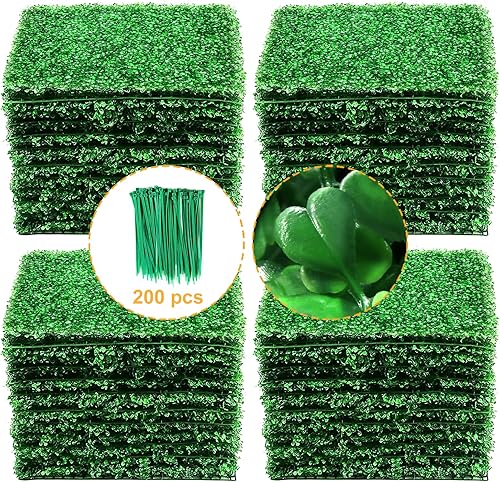 Miniatura 10 de 24 paneles de boj  Planta de seto sintético artificial de 24 x 16 pulgadas para 62 pies cuadrados por juego de setos de boj  Uso para protección UV