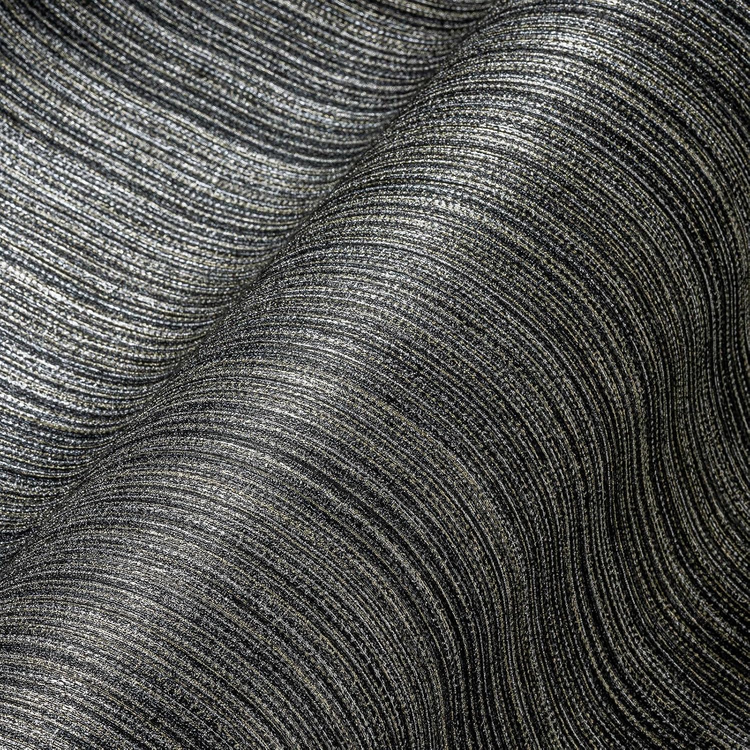 A.S. Création The BOS 388191 Non-Woven Textured Wallpaper 10.05 m x 0.53 m Made in Germany Black Gold