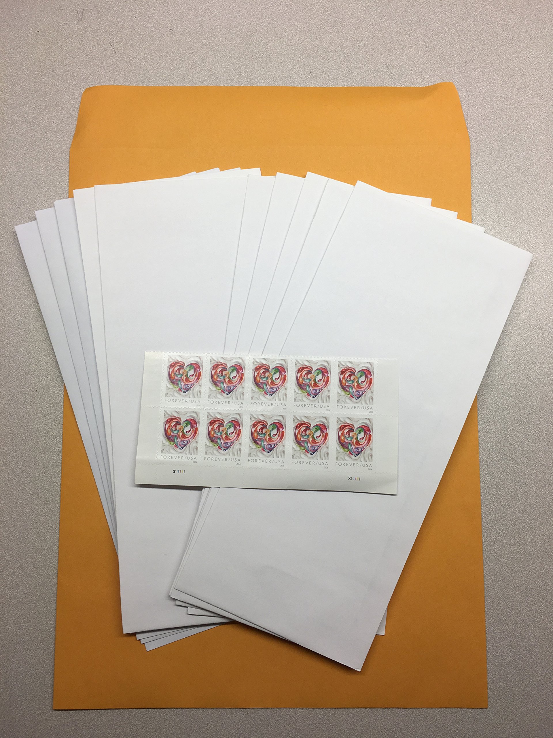 Forever Stamps with Envelopes 10 10 Peel-and-Sticky (Stamp Design May Vary)