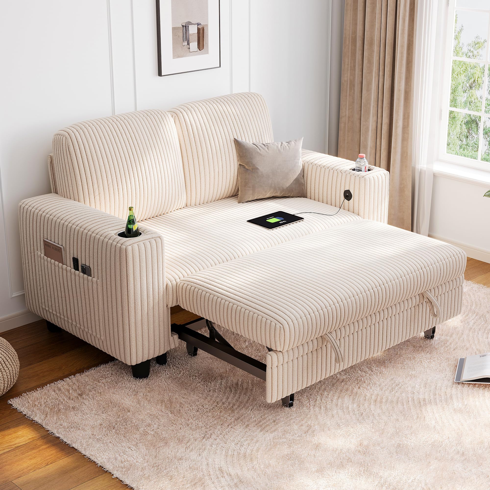 LINSY HOME Sectional Sleeper Sofa Bed