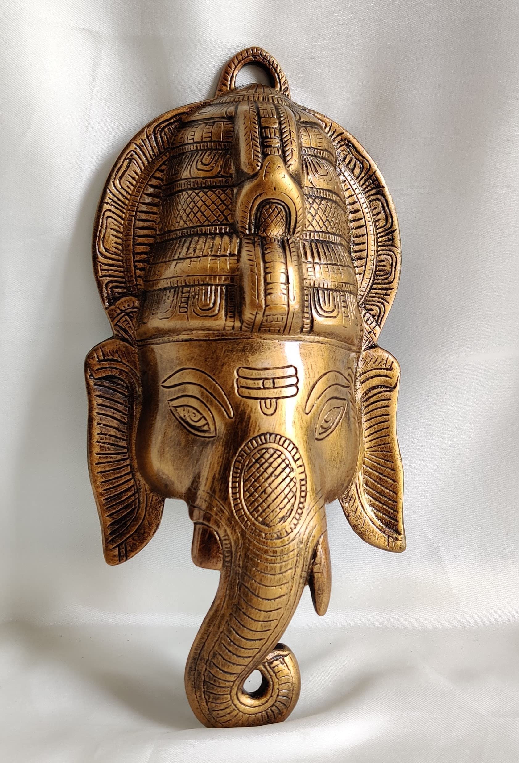 Buy LETTERS Brass Ganesh face Large(L*B*H 17 * 6 * 36CM) Metal Lord