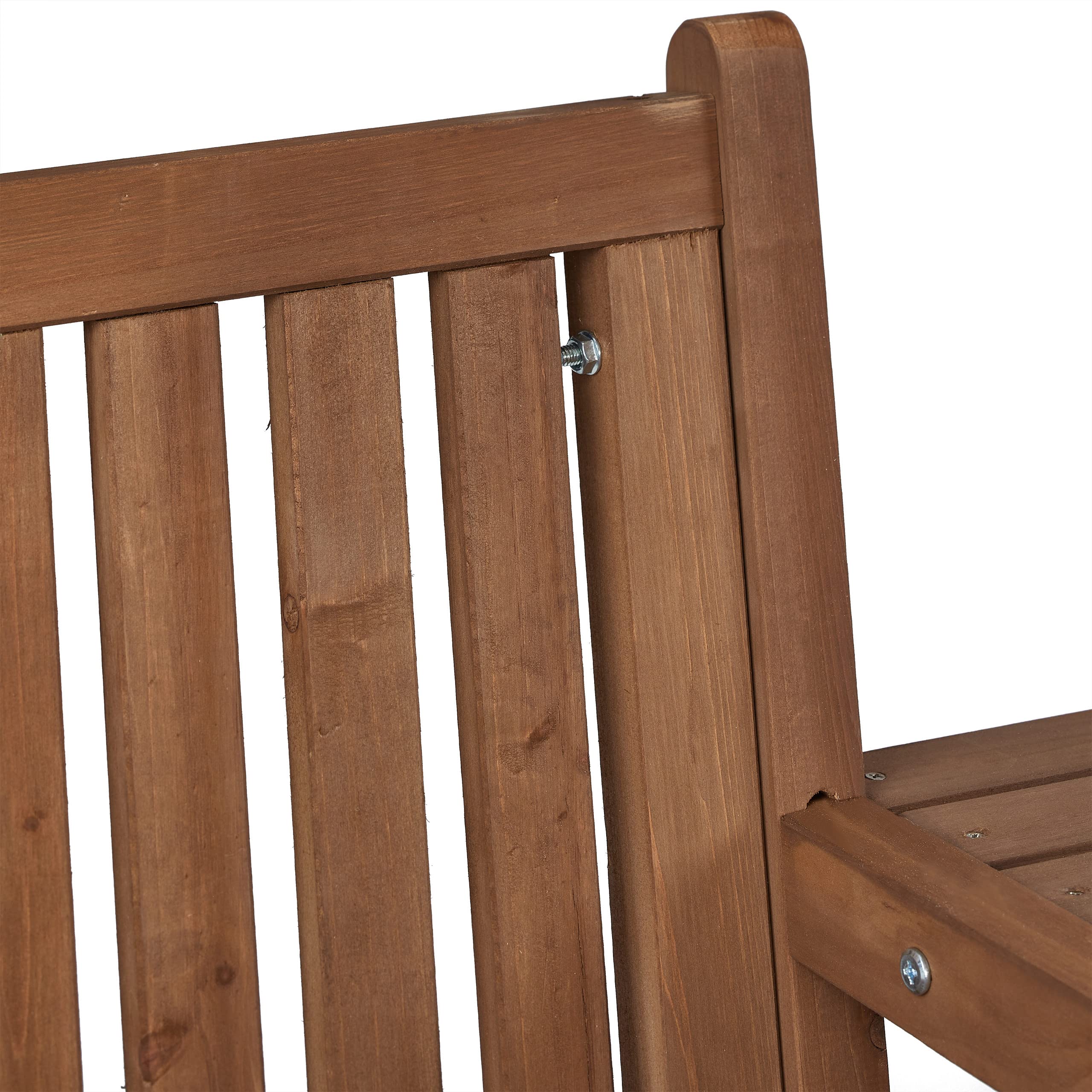Relaxdays Gartenbank mit integriertem Tisch, 2-Sitzer, robuste Holz Sitzbank, Garten & Balkon, HBT: 86x161x61 cm, braun