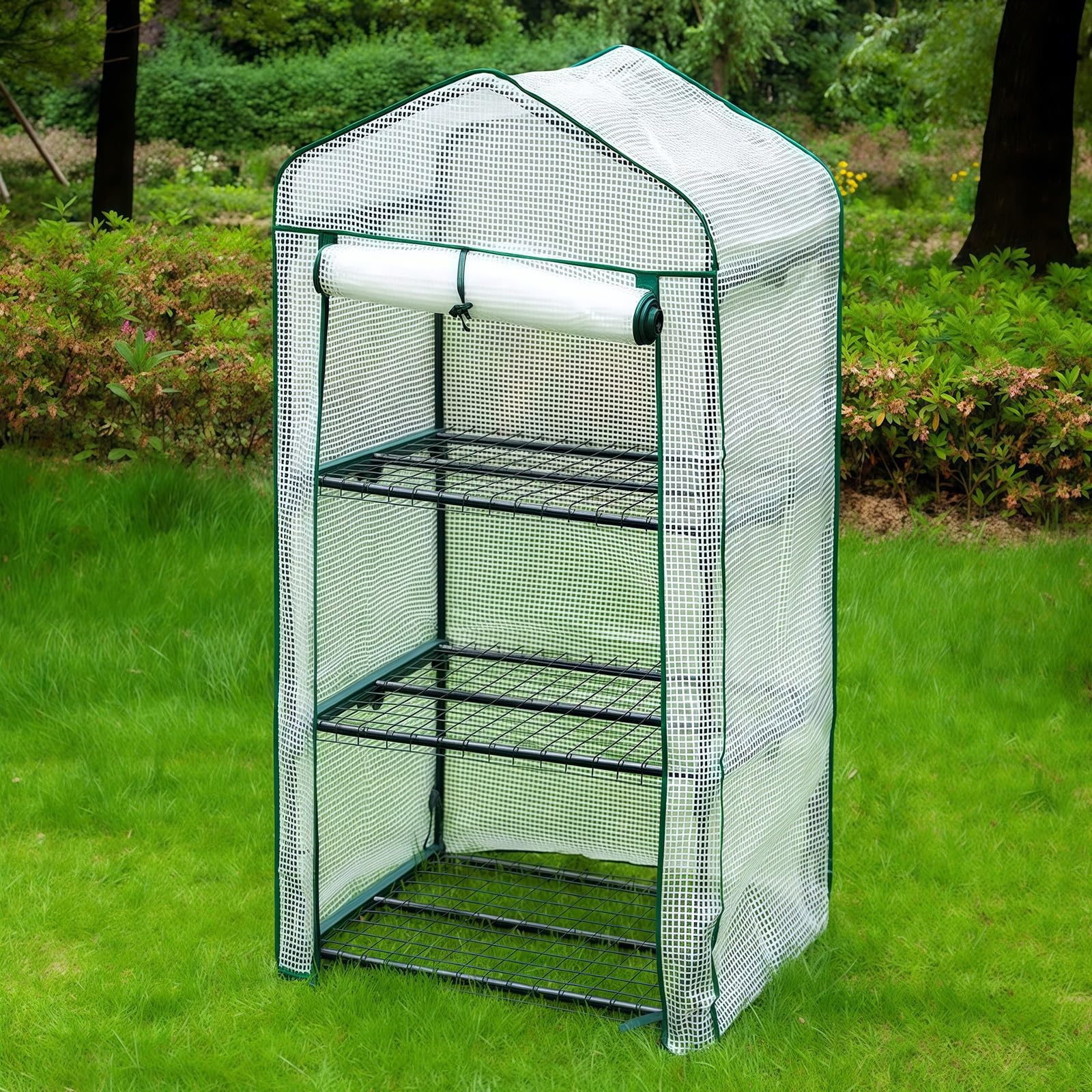 Serre de Jardin à 3 étages, pour légumes, Plantes et Fleurs, revêtement renforcé, protégez Vos Plantes Toute la Saison