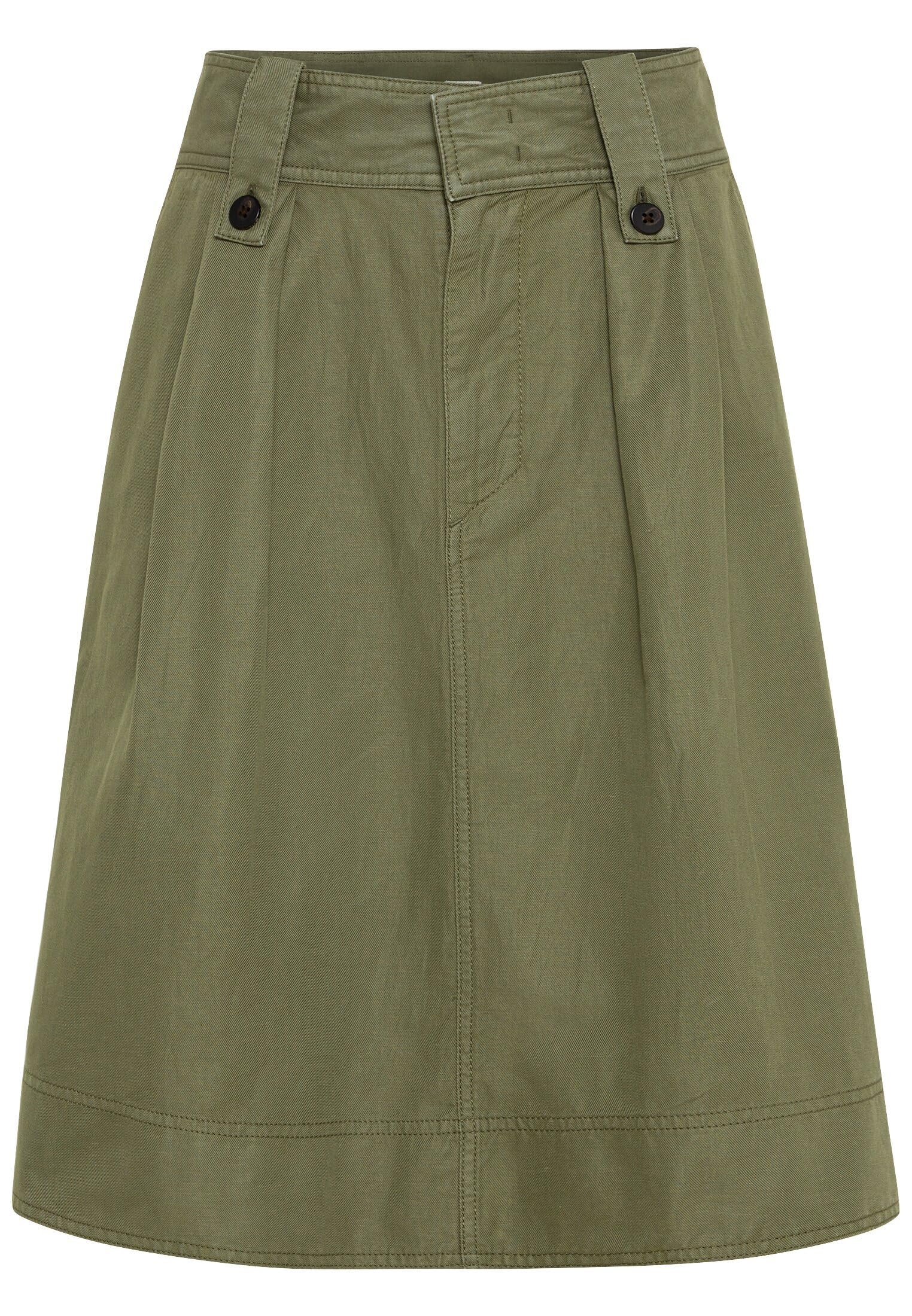 camel active Damen Rock aus leichtem Baumwoll-Leinen Mix
