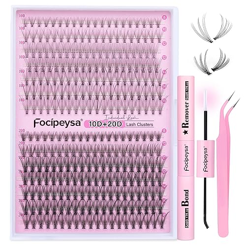 Kit de extensiones de pestañas 10D+20D de 0.315 a 0.630 pulgadas, 280 unidades, kit de extensiones de pestañas para bricolaje, kit de extensión de