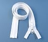 YKK Zipper, White #10 Brand Separates at The Bottom, Marine Grade Metal Tab Slider, Heavy Duty (24