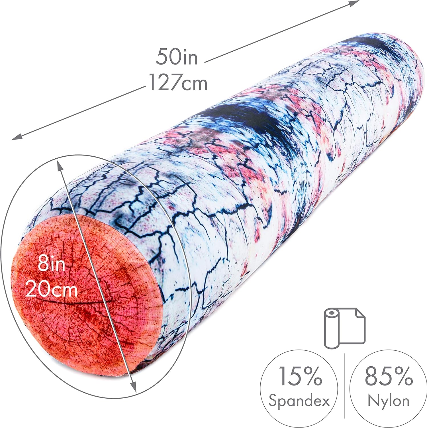 Platanus Tree Log Cover ONLYfor Body Pillow - Microbead Body Pillow Cover - Breathable Cooling Hypoallergenic Outer Fabric - 50" X 8" - Straight Body Side Sleepers Pillowcase