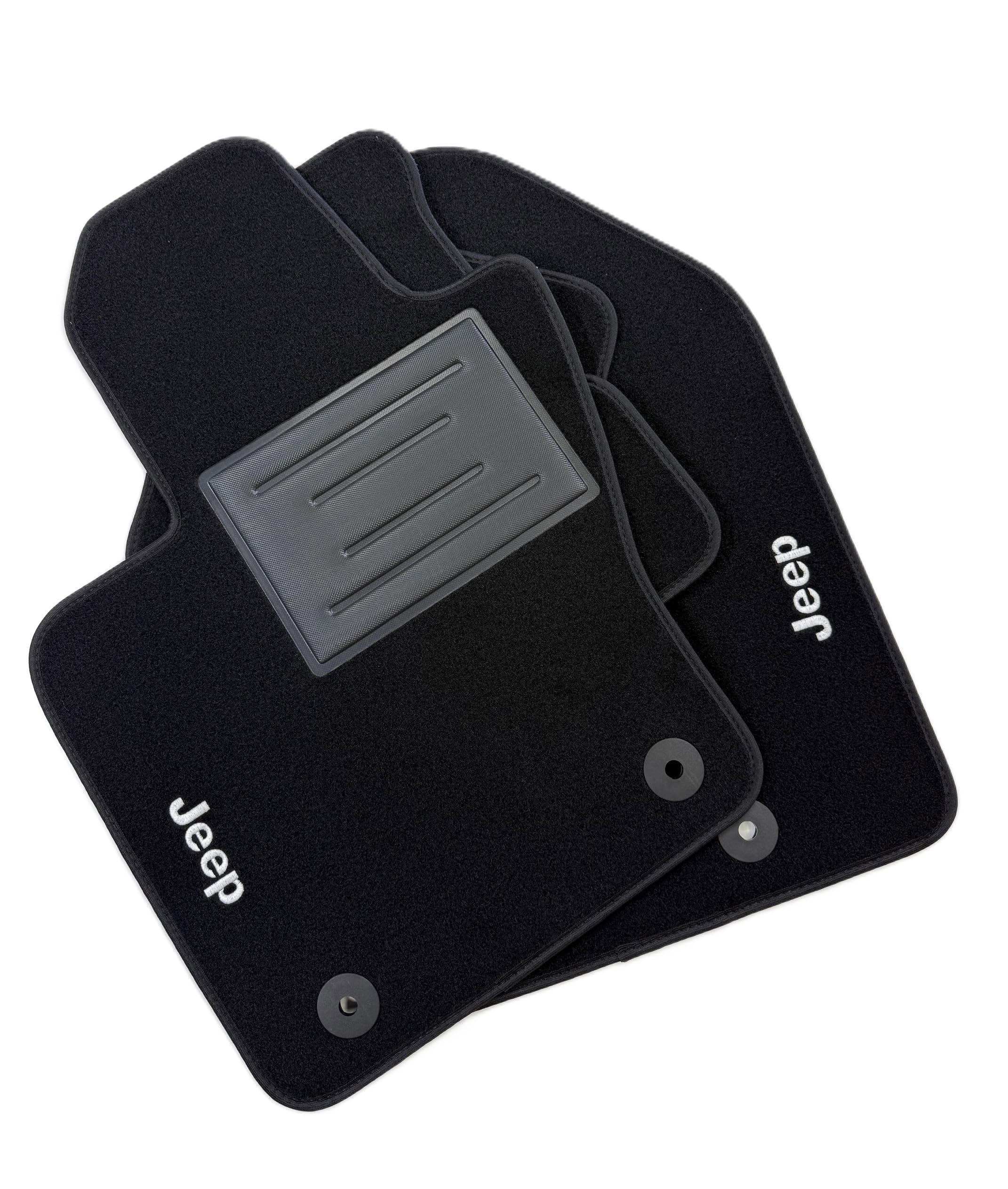 ASC Tappetini Auto Compatibili con JEEP COMPASS dal 2017-2025, Limited/Longitude Moquette, Bordo Antiscivolo, Battitacco in Gomma,Loghi ricamati