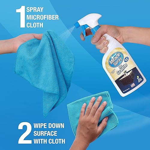 Miniatura 3 de MiracleSpray para granito y piedra, limpiar, proteger, piedra pulida, mármol, cuarzo, pizarra, azulejos, superficies laminadas en cocina y baño, 16