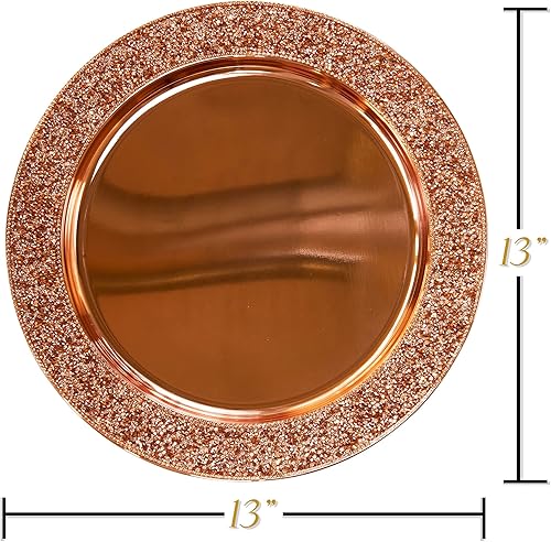 Miniatura 4 de Placa de carga luminosa, diamantes de imitación brillantes, servidor protector de plato de cena, para mesa de comedor formal, evento, boda, cobre,