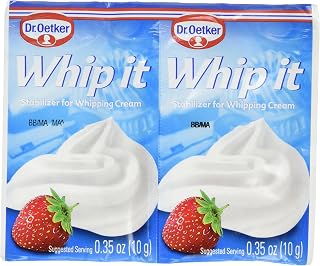 Dr. Oetker Whipped Cream Stabilizer Pack of 2, 0.35 oz - Keeps Whipped Cream Firm & Fluffy Longer