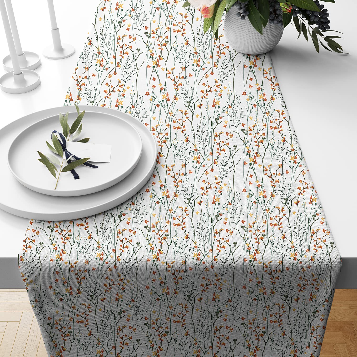 BRICK HOME Table Runner - Geometric Peach Design -30