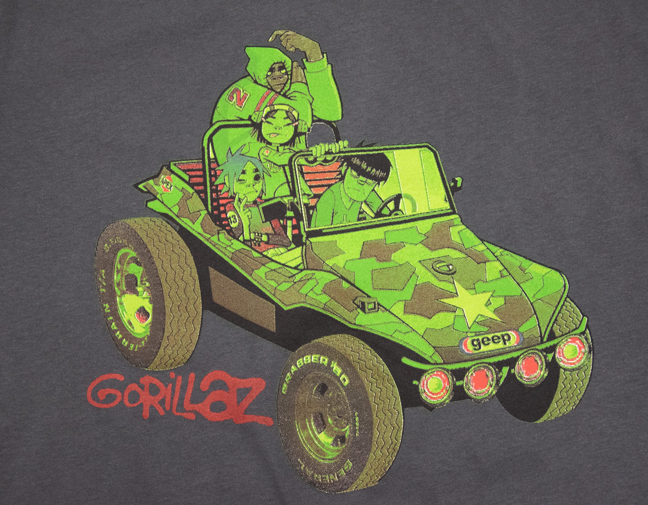 Amplified T-shirt Gorillaz Jeep pour homme, charbon