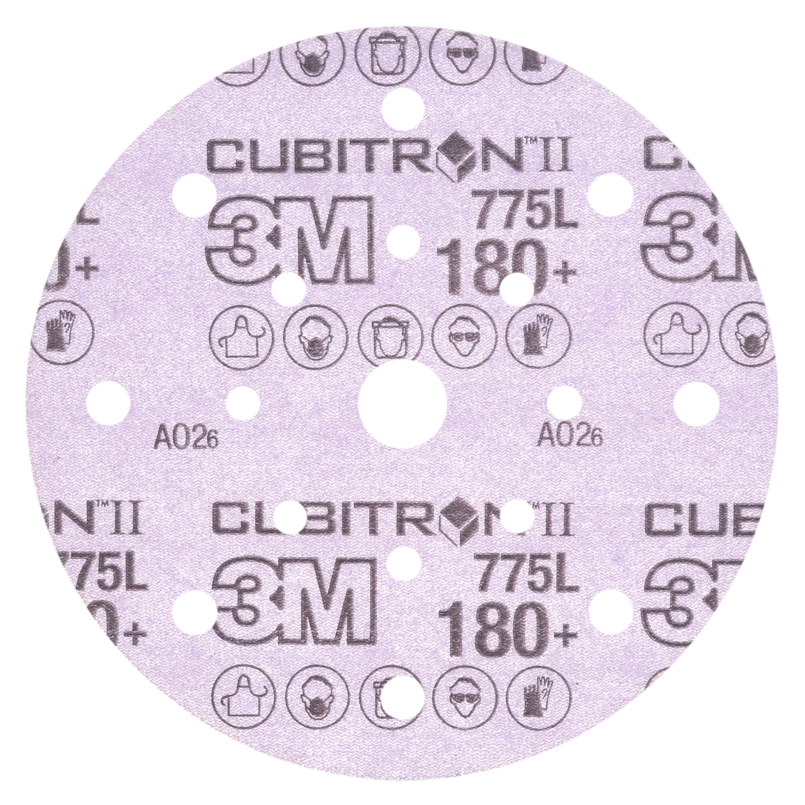 3M Cubitron II Hookit Disco de Film 775L, 152 mm x 9, 5 mm, 17 Agujeros | 180+ 50 discos/caja